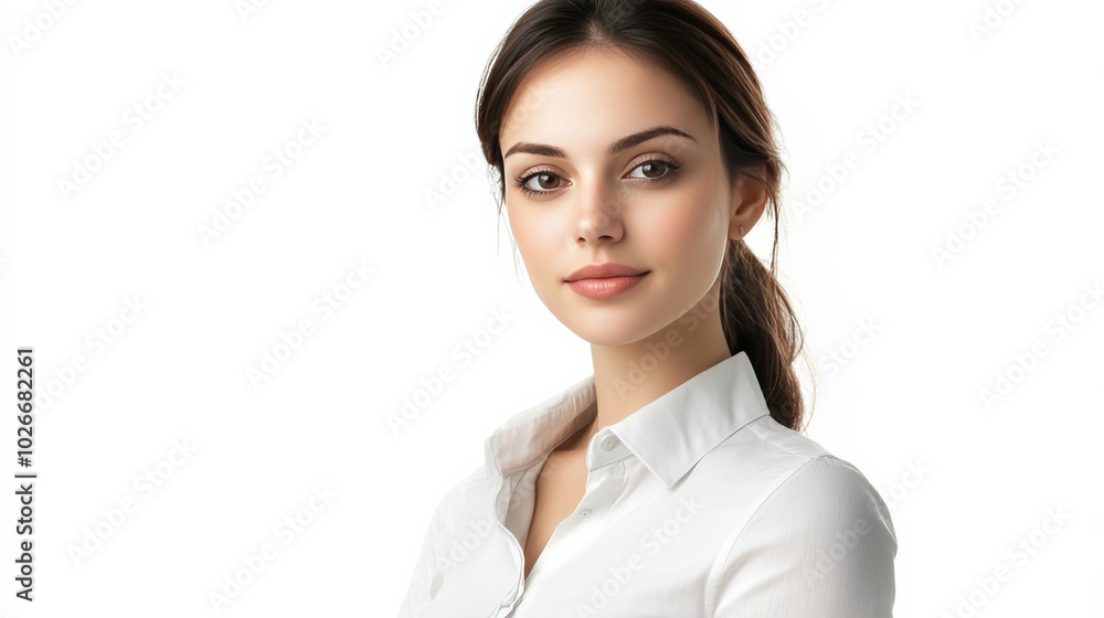 Woman in corporate attire, isolated background Woman in corporate attire, isolated background