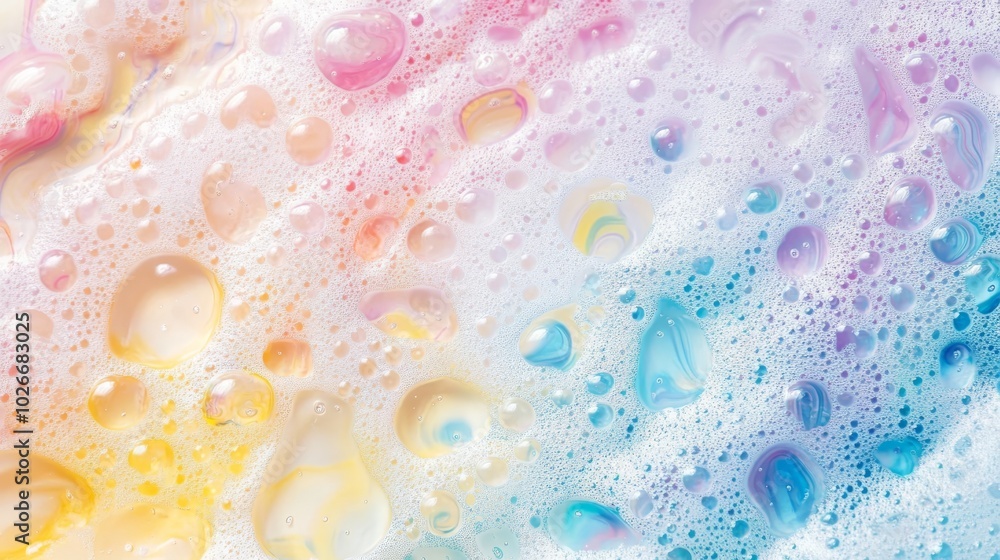Foaming suds on vibrant canvas Foaming suds on vibrant canvas