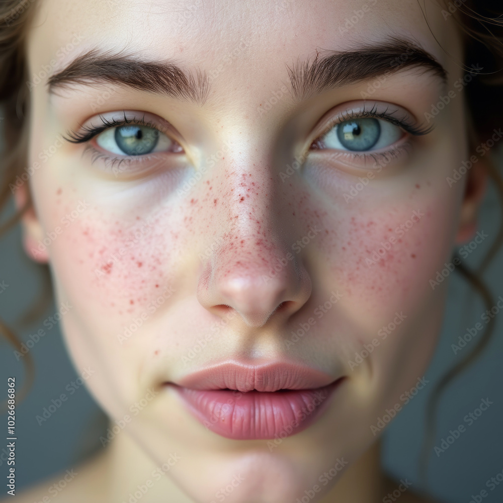 Obraz premium Close-up of a young woman's face