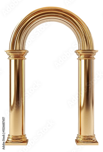Simple modern gold columns with arc