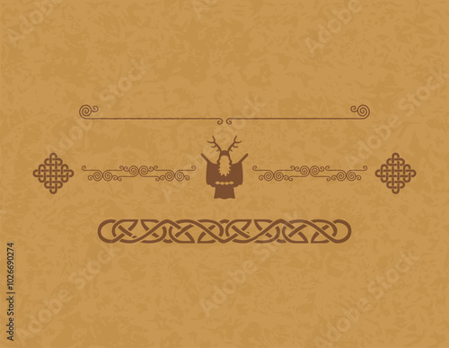 Celtic Borders and Headers Collection on Parchment Background