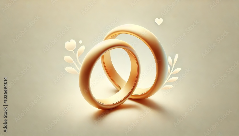 Elegant Wedding Rings with Heart Decorations Elegant Wedding Rings with Heart Decorations