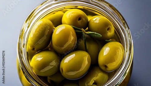 Obraz na płótnie green olives in a glass jar w salonie