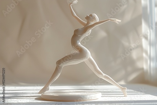 A statue of a woman holding a tennis racquet