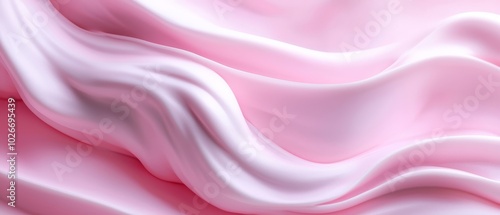  A tight shot of pink-white fabric, displaying a smooth, undulating pattern atop it