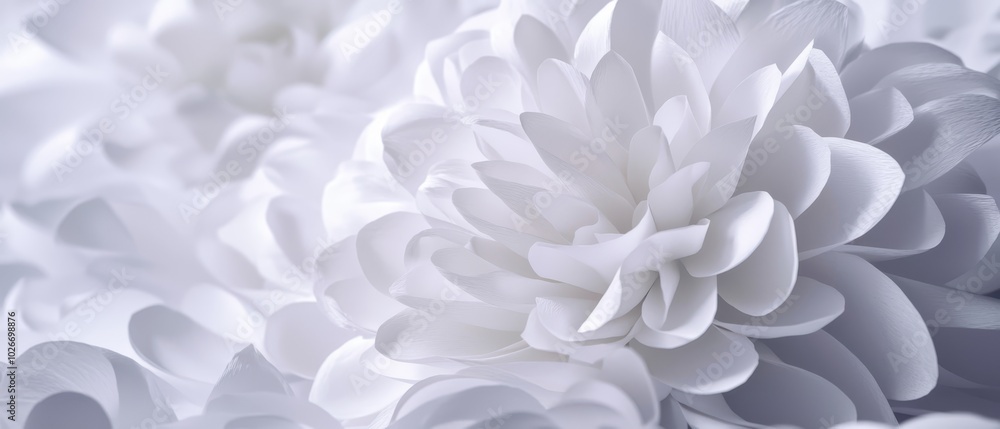 A close-up of a white flower with many petals, the center filled by its bloom A close-up of a white flower with many petals, the center filled by its bloom