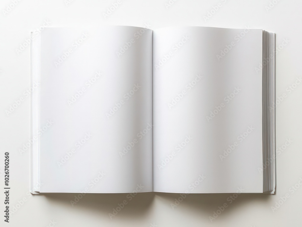 Blank education textbook design mockup, white paper pages on a clean background Blank education textbook design mockup, white paper pages on a clean background