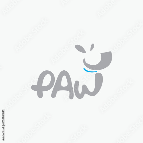 Paw logo design vector editable business brand identity royalty free image