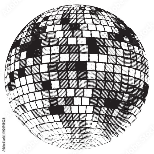 Disco ball isolated, Mirrorball, Vector, Y2K Party