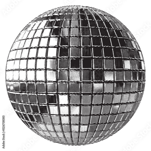 Disco ball, mirrorball isolated vector