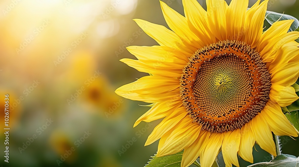 Fototapeta premium Large sunflower bloom displayed in a cutout effect