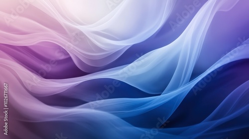 Wallpaper Mural Soft, overlapping light waves in shades of purple and blue, blending into an abstract gradient. Torontodigital.ca