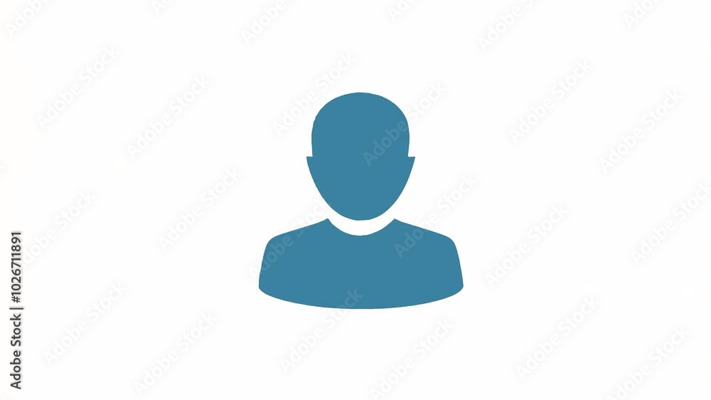 The blue icon is an avatar of a minimalistic person isolated on a white background The blue icon is an avatar of a minimalistic person isolated on a white background