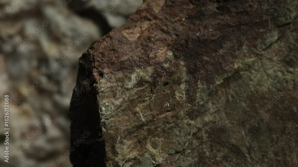 Detailed Close-Up of Brown and Green Rock Edge Detailed Close-Up of Brown and Green Rock Edge