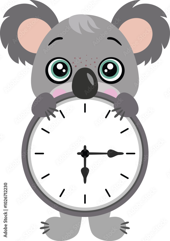 Cute koala with clock inside Cute koala with clock inside