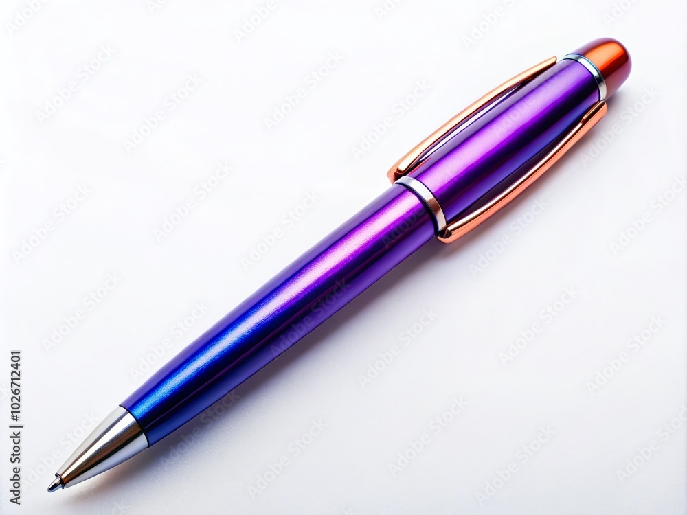 Streamlined Essentials: Close-Up of a Ballpoint Pen on White Background for Minimalist Design and Office Supplies Imagery Streamlined Essentials: Close-Up of a Ballpoint Pen on White Background for Minimalist Design and Office Supplies Imagery