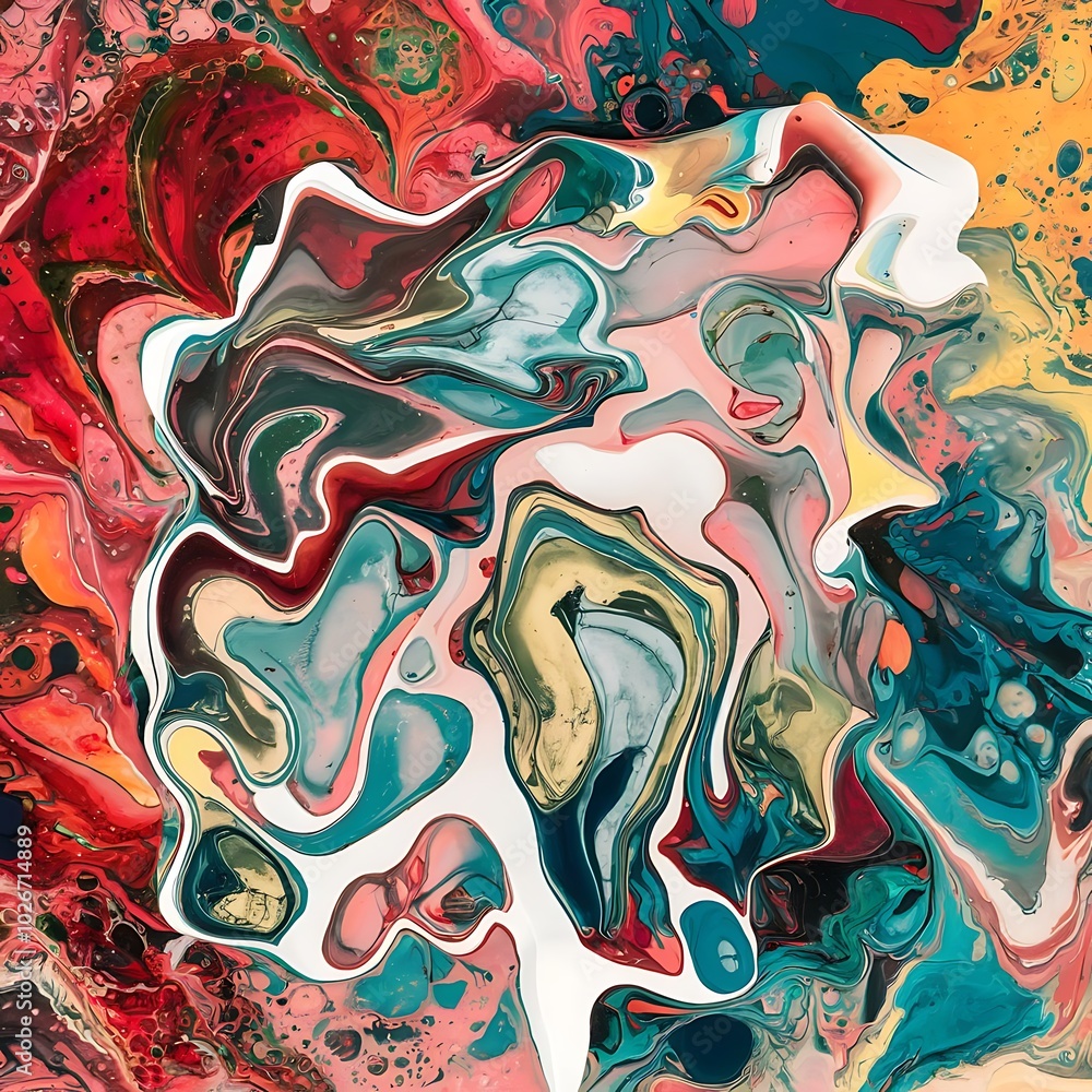 Obraz premium Alcohol ink colors translucent. Abstract multicolored marble texture background. Design wrapping paper, wallpaper. Mixing acrylic paints. Modern fluid art. Alcohol Ink Pattern