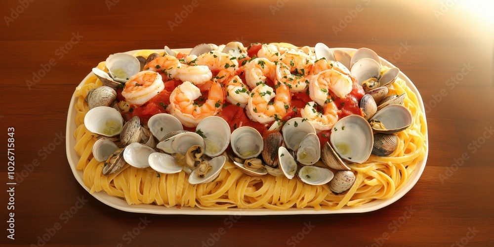 a plate of pasta with clams and clams a plate of pasta with clams and clams