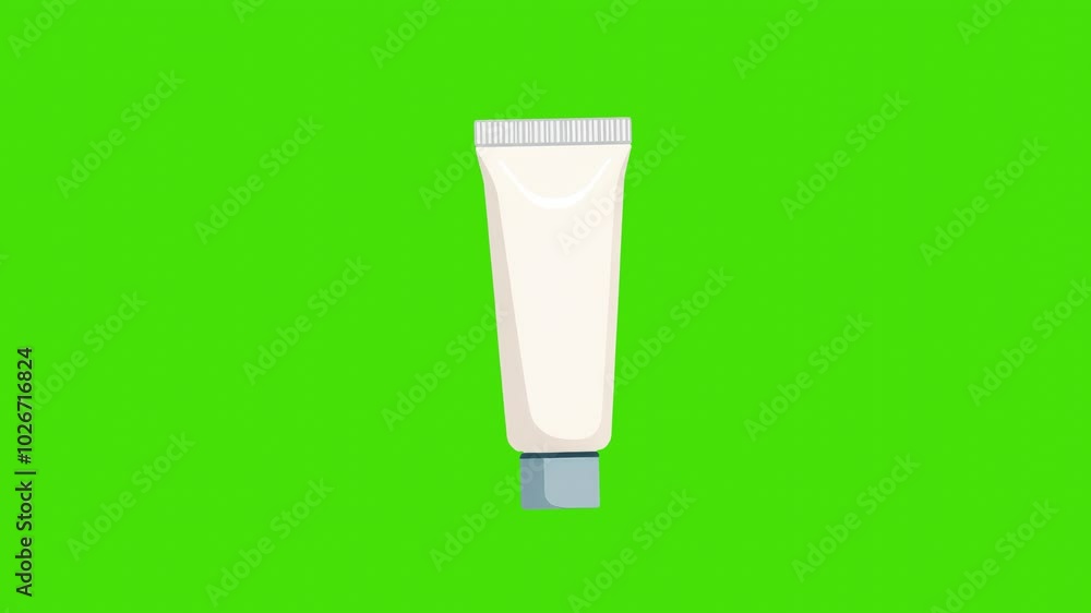4k animation of the white packaging of a tube with cream isolated on a green screen. the concept of beauty and skin care 4k animation of the white packaging of a tube with cream isolated on a green screen. the concept of beauty and skin care