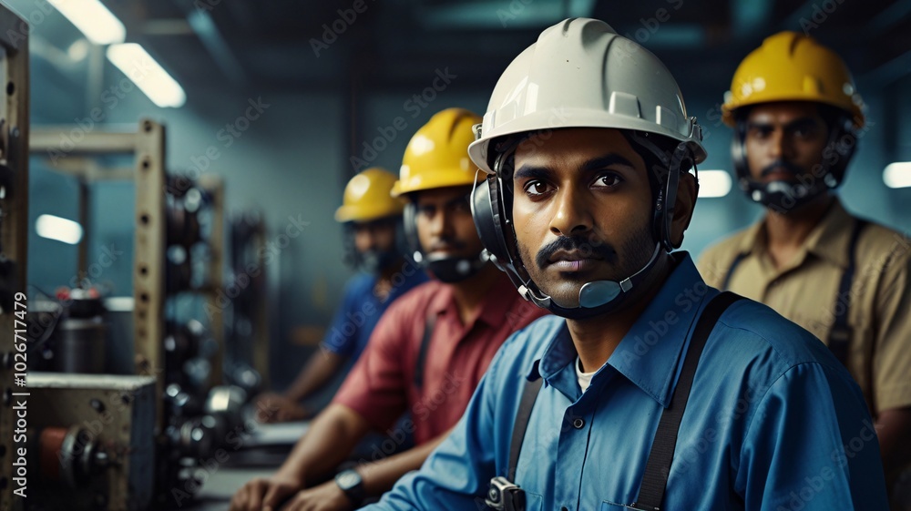 Group of employees, engineers, workers, departments, humans, people within the industrial factory. Group of employees, engineers, workers, departments, humans, people within the industrial factory.