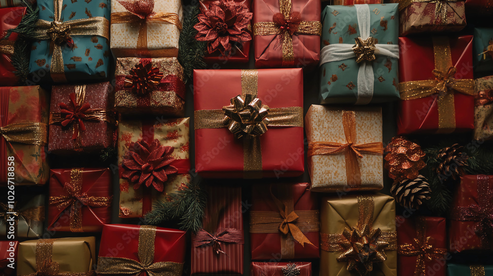 Texture of wrapped gifts Texture of wrapped gifts