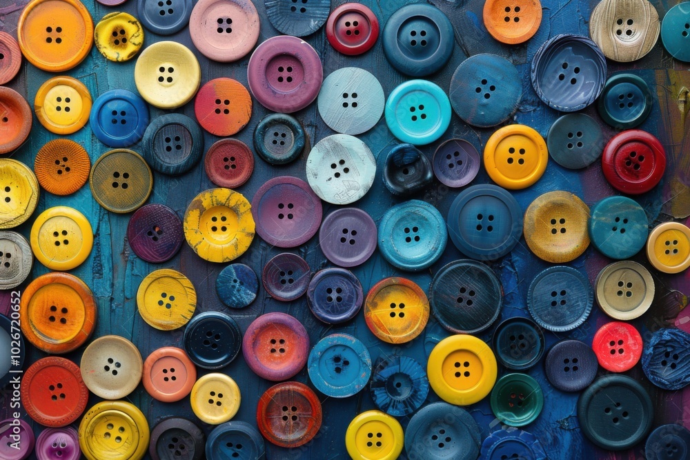 Fototapeta premium abstract background in colors and patterns for Count Your Buttons Day