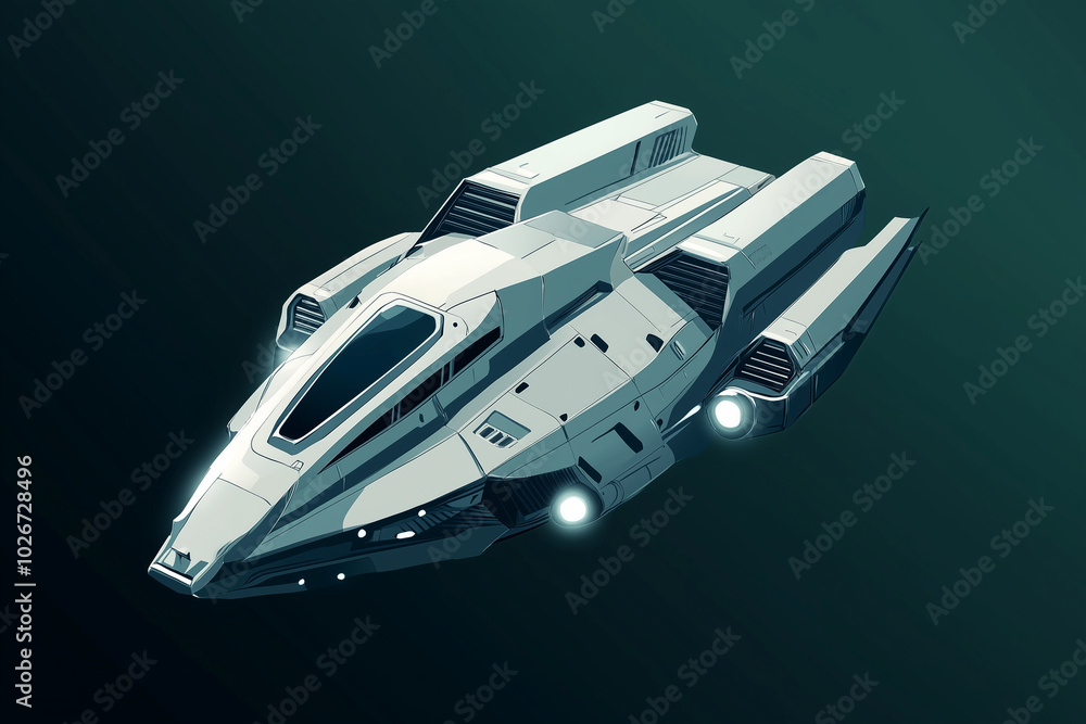 2D Spaceship Icon Orbiting Silver on a Dark Grey Background: Futuristic Design and Appeal 2D Spaceship Icon Orbiting Silver on a Dark Grey Background: Futuristic Design and Appeal