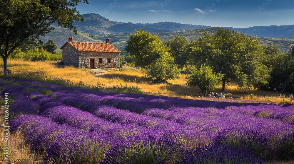 Admire the vibrant lavender field of Brihuega, a breathtaking sight in Spain's Guadalajara province. Admire the vibrant lavender field of Brihuega, a breathtaking sight in Spain's Guadalajara province.