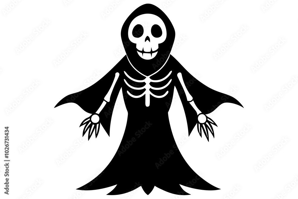Obraz premium Halloween skeleton ghost cartoon character vector