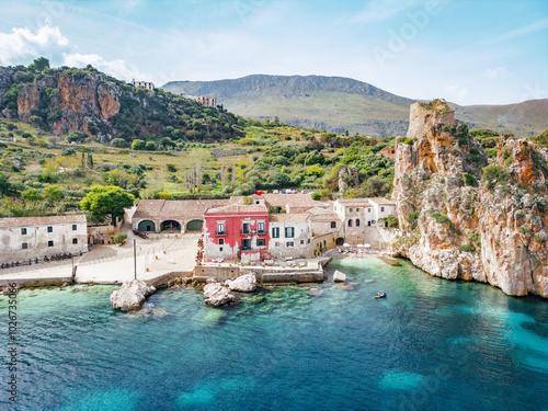 Aerial View of Tonnara di Scopello, Sicily