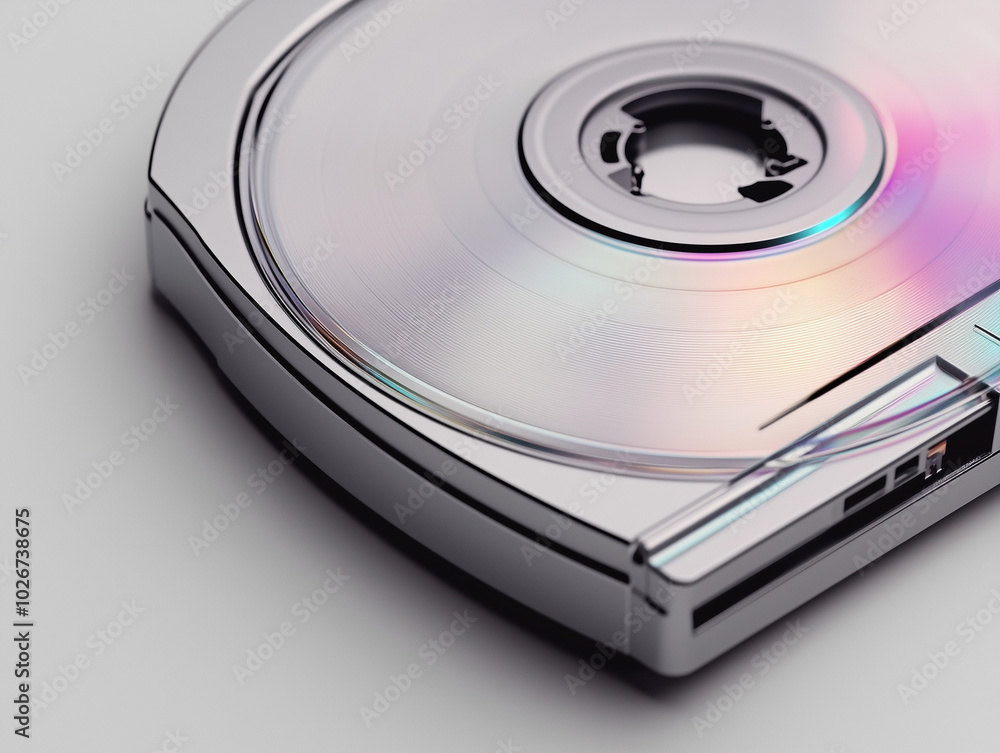 Compact CD Player in Metallic Silver: Sleek and Simple Compact CD Player in Metallic Silver: Sleek and Simple