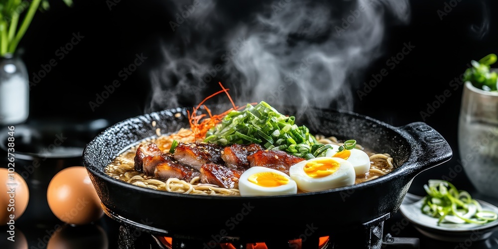a bowl of noodles with a boiled egg a bowl of noodles with a boiled egg