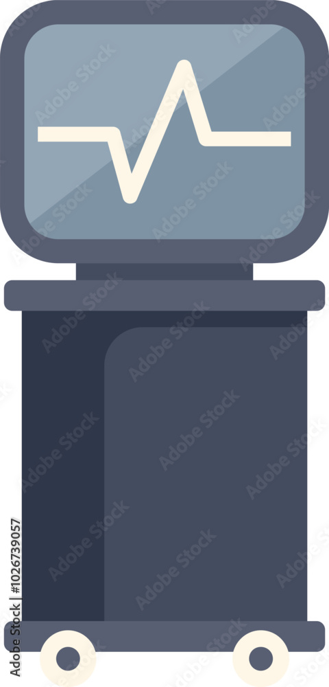 Medical equipment showing heartbeat on screen standing in hospital room, healthcare concept Medical equipment showing heartbeat on screen standing in hospital room, healthcare concept