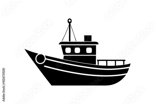 fishing boat vector icon