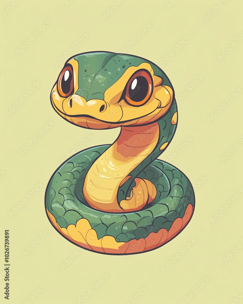 Fototapeta premium 蛇のイラスト