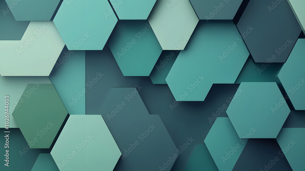 Elegant Hexagonal Pattern in Shades of Green and Blue Showcasing the Beauty of Geometry and Symmetry Elegant Hexagonal Pattern in Shades of Green and Blue Showcasing the Beauty of Geometry and Symmetry
