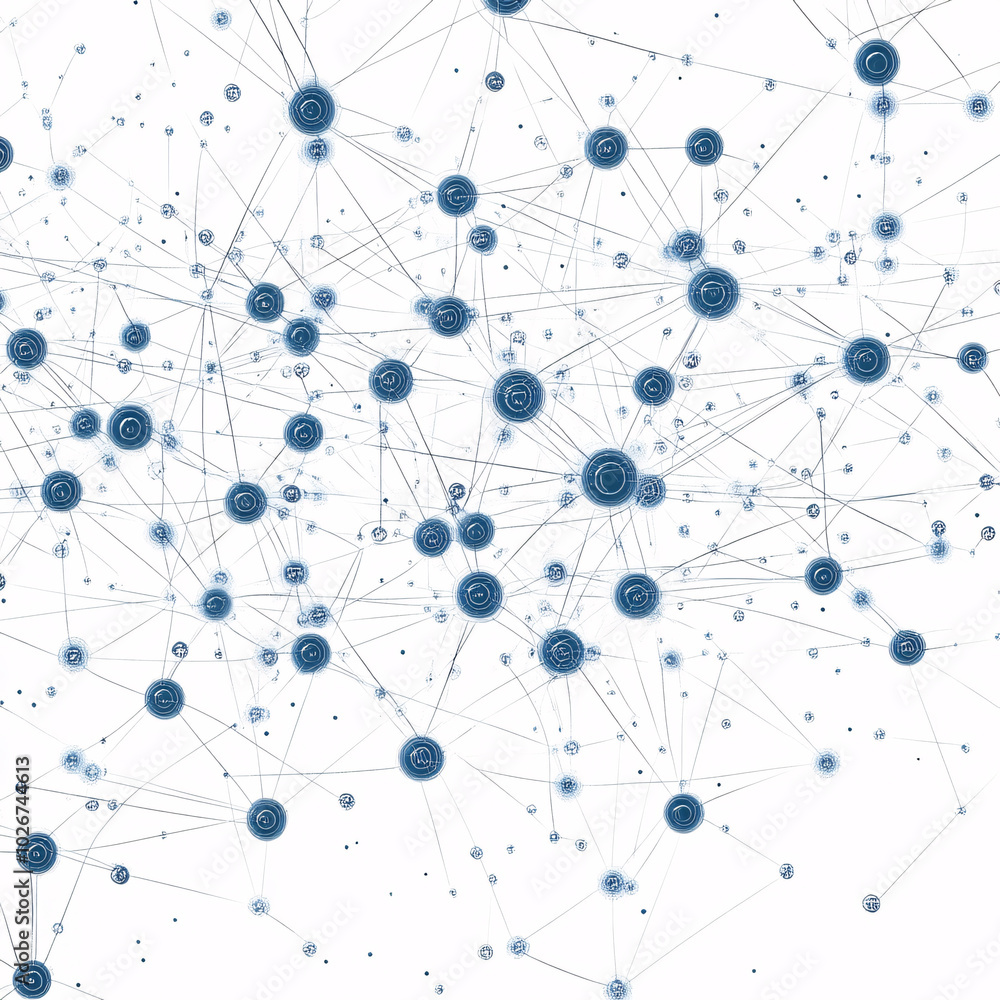 abstract blue network connection points and lines on white background abstract blue network connection points and lines on white background