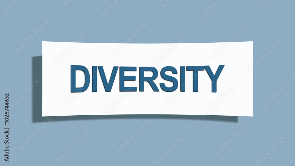 Diversity. A card isolated on blue background. Diversity. A card isolated on blue background.
