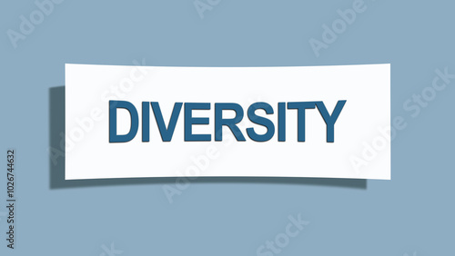 Diversity. A card isolated on blue background. photo