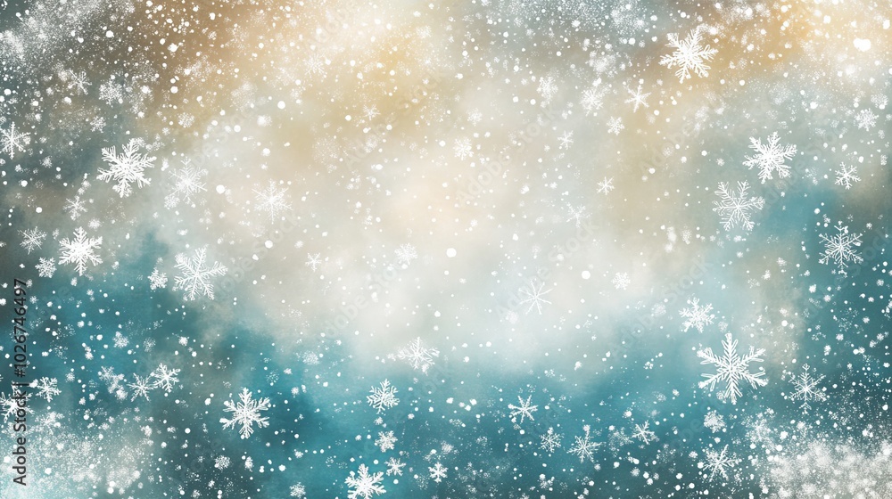 Snow falls gently in this wallpaper. The sky is a mix of white, teal, and blue. Many snowflakes float in the air. This peaceful scene shows the beauty of winter. Snow falls gently in this wallpaper. The sky is a mix of white, teal, and blue. Many snowflakes float in the air. This peaceful scene shows the beauty of winter.