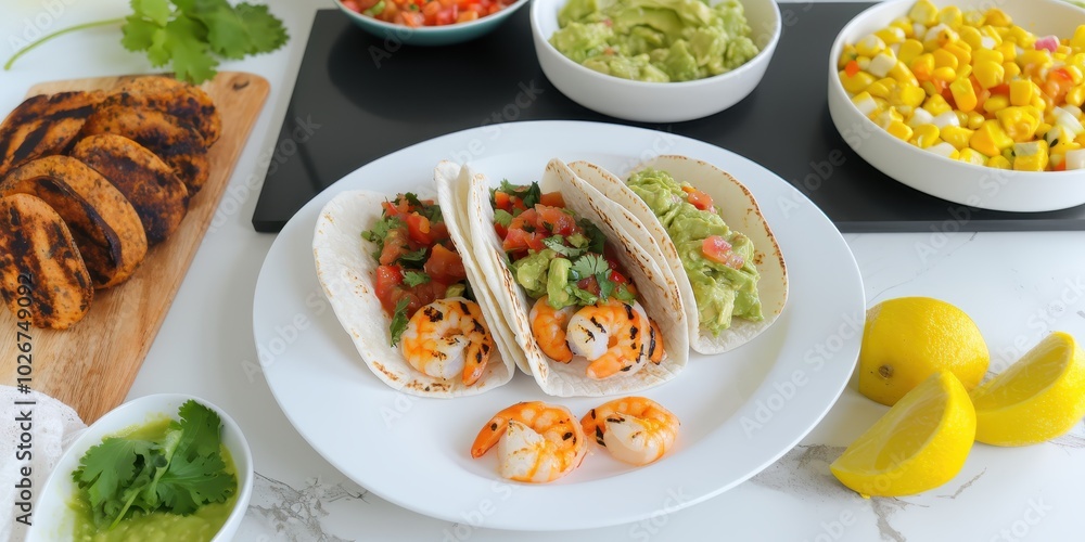 a plate of food with a taco and a bowl of salsa a plate of food with a taco and a bowl of salsa
