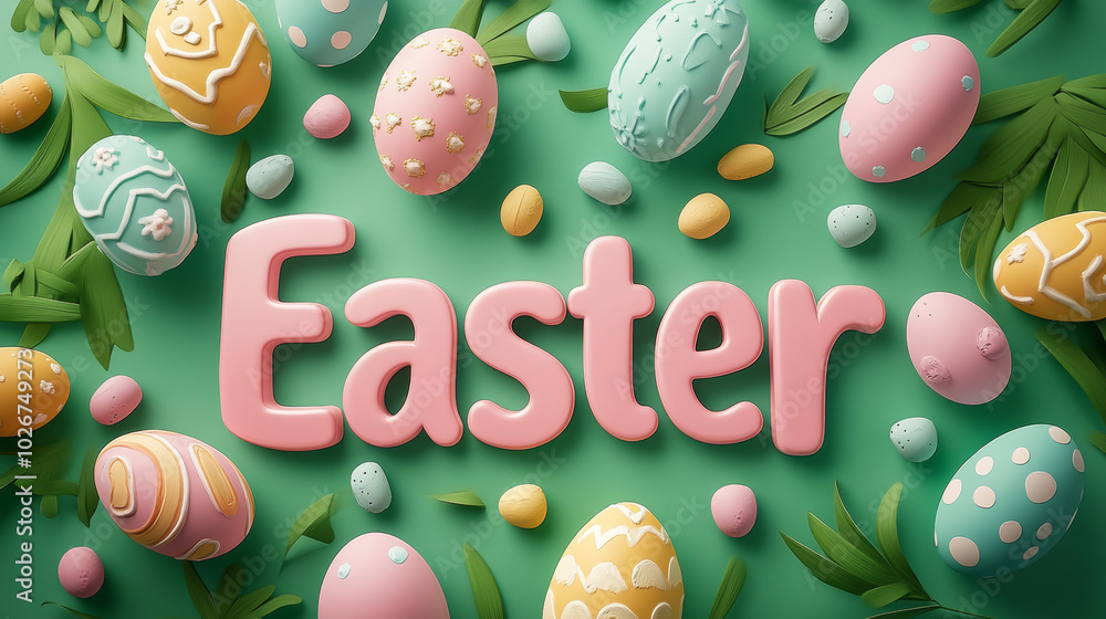 Colorful Easter eggs with text Colorful Easter eggs with text