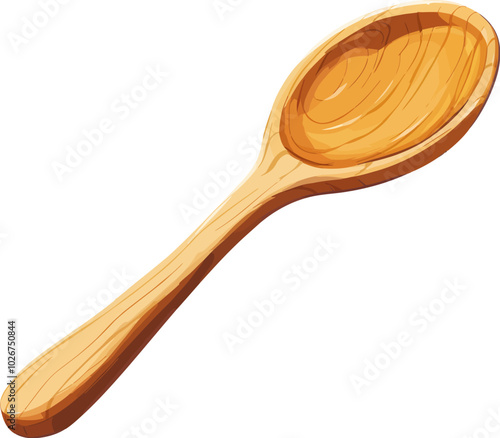 This high-quality wooden spoon is ideal for use in homes, restaurants, and other culinary tasks. The background is transparent.