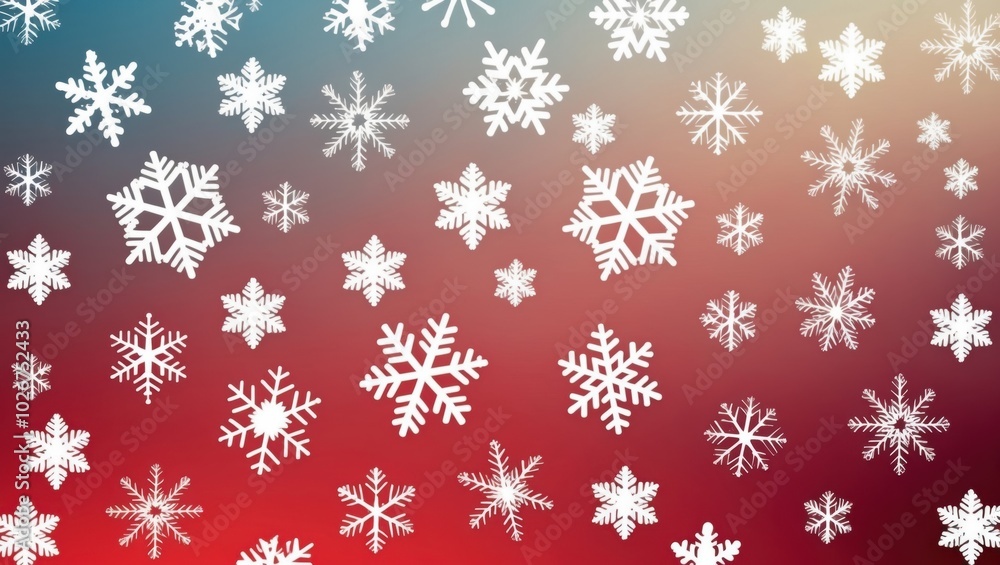 Delicate snowflakes falling on a colorful background during a winter evening in a quiet town Delicate snowflakes falling on a colorful background during a winter evening in a quiet town