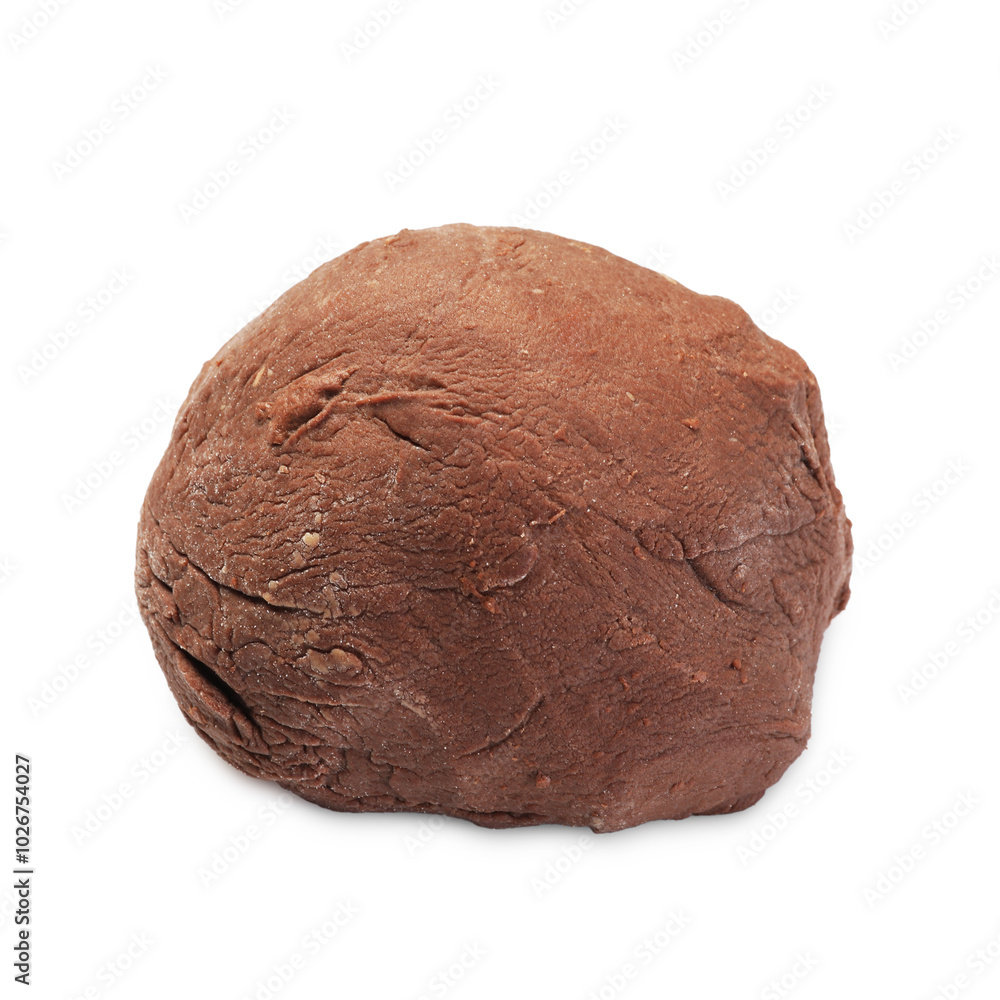 Naklejka premium Chocolate dough isolated on white. Making cookies