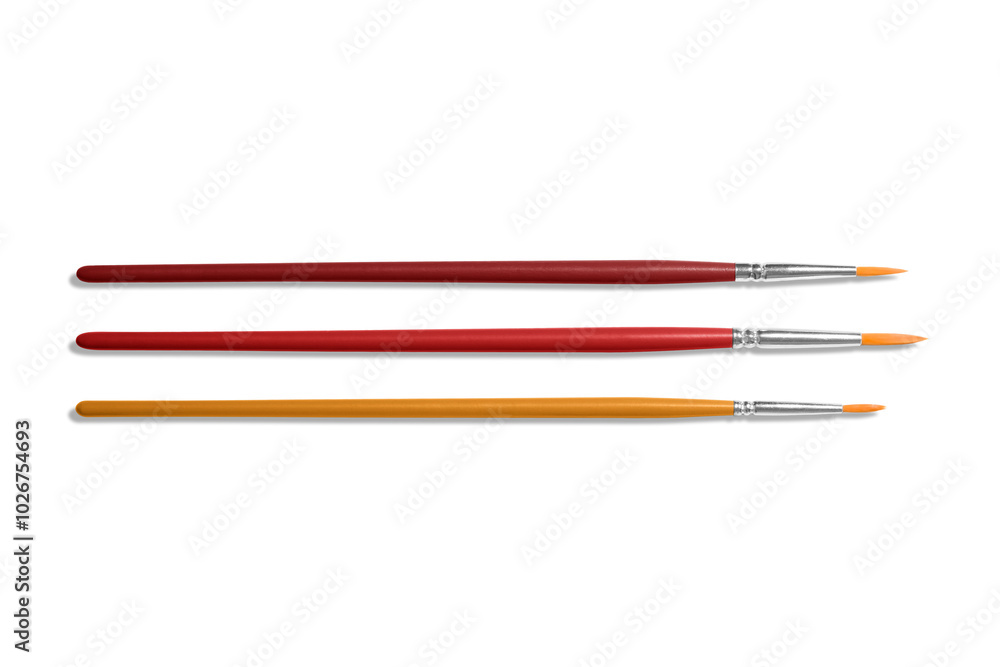 Set of various size paintbrushes isolated on a transparent background, PNG. High resolution. Set of various size paintbrushes isolated on a transparent background, PNG. High resolution.