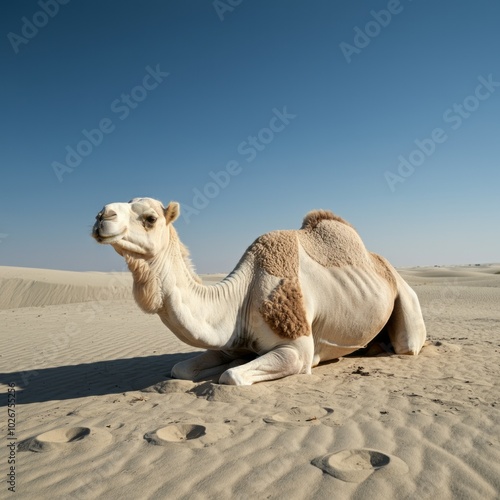 Beautiful arabian camel isolated on white background
 photo