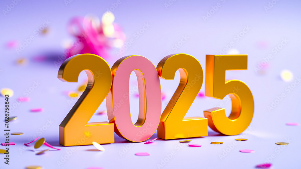 Gold and Pink 2025 Celebratory Decor Gold and Pink 2025 Celebratory Decor