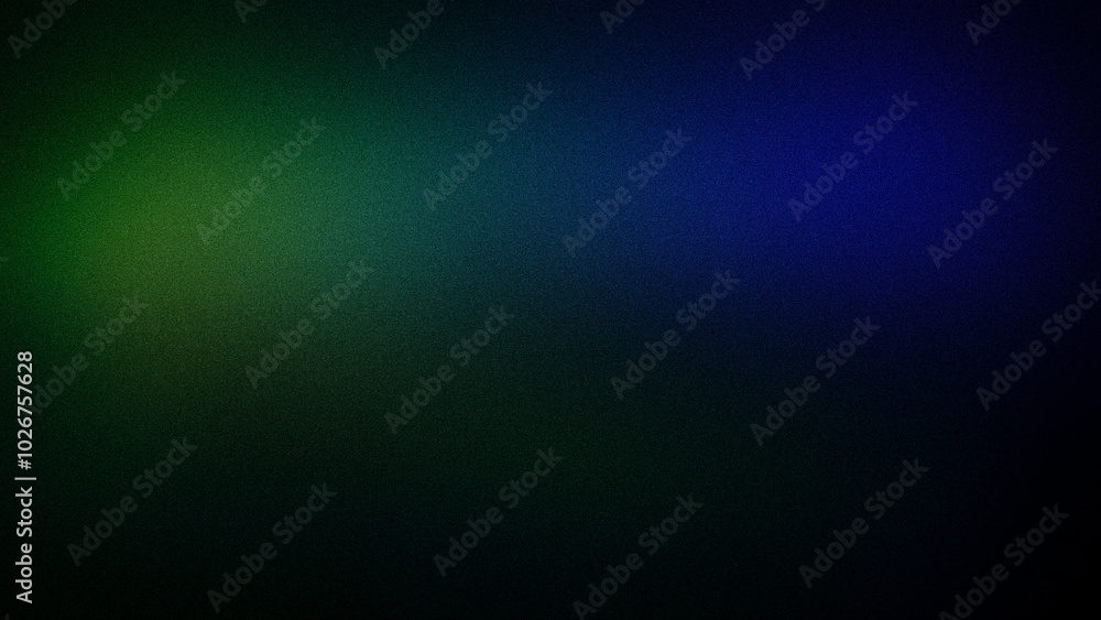 Obraz premium A deep abstract 4K gradient featuring rich transitions between dark green and blue hues, with a grainy texture ideal for backgrounds, wallpapers, and modern designs