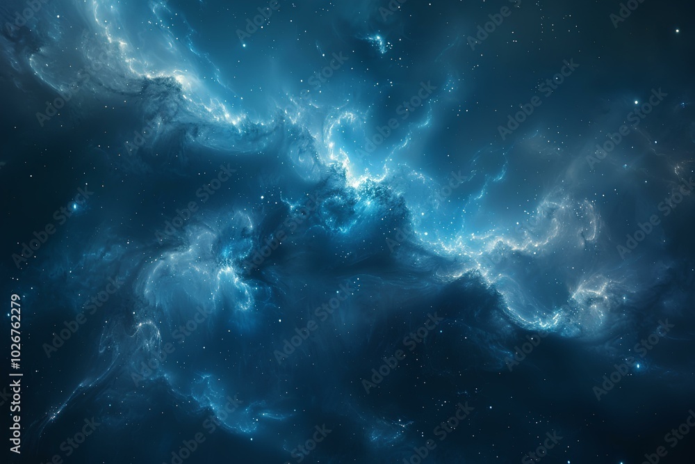 Fototapeta premium A blue space filled with lots of stars